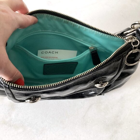 Coach black patent leather purse / shoulder bag - Picture 7 of 8